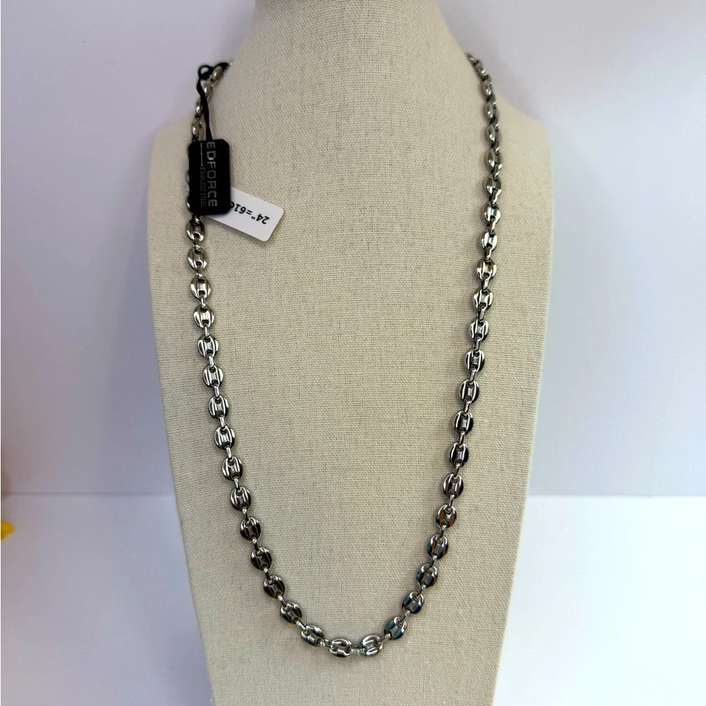 Edforce Stainless Steel Men’s Chain Necklace 24”